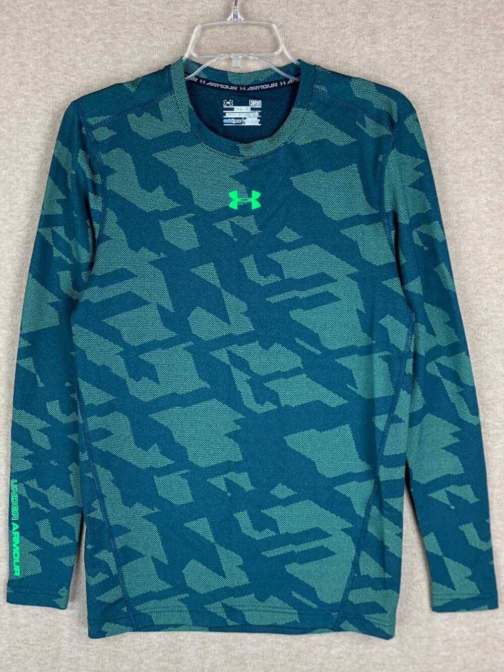 Under Armour Cold Gear Compression Shirt Men's Size L Green Performance Gorpcore